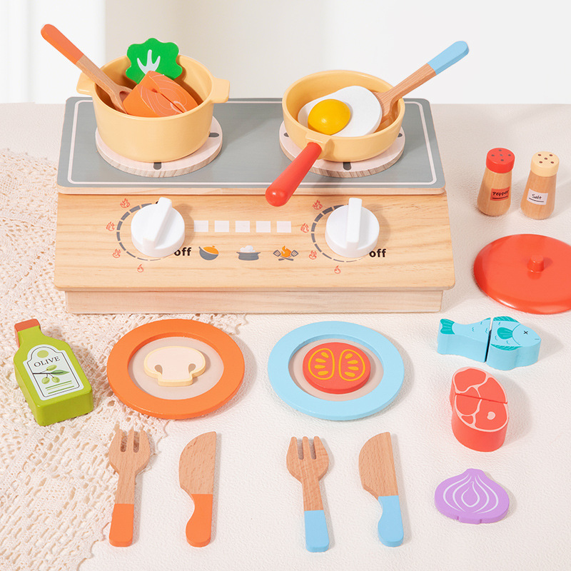 Kids Outdoor Kitchen Accessories - Cozinha de brinquedo de madeira Kawaii