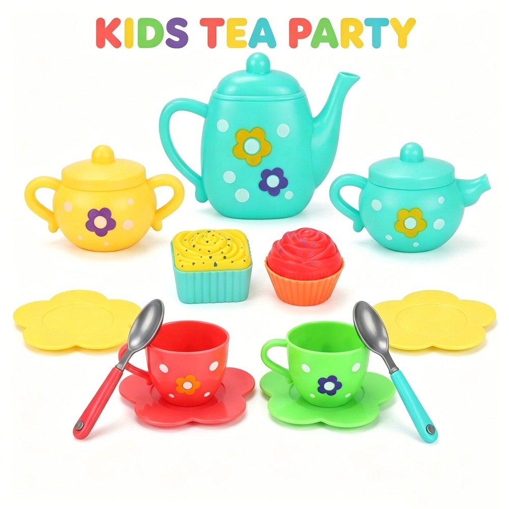 Kids Outdoor Kitchen Accessories - Conjunto de Chá Infantil com 13